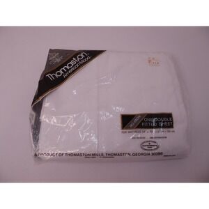 VTG NIP Thomaston American Mood Solid White‎ No-Iron Double Fitted Sheet 54"x75"